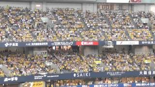 阪神応援団の応援風景・打席は江越・2015年8月22日・阪神VS横浜DeNA＠京セラドーム