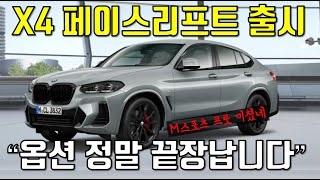 경쟁차종 오징어 만들어버리는 옵션! BMW X4 페이스리프트 M 스포츠 프로 트림 직접 한번 보시죠! [2022 BMW X4 페이스리프트 가격, 옵션 정보]