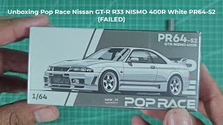 Unboxing Pop Race Nissan Skyline GT-R R33 NISMO 400R White PR64-52