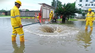 Huge Street Flood Disappears After Mega Whirlpool Drain Rescue!