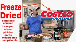 Freeze dried COSTCO // Rotisserie Chicken, Pumpkin Pie, Lasagna, Mushrooms, Olives