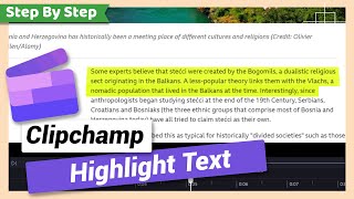 Text Highlighting Effect | Clipchamp Tutorial