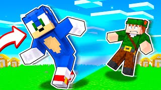 VIDA DE SONIC POR 1 DIA NO MINECRAFT!! GANHEI SUPER VELOCIDADE!!