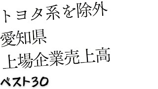 トヨタ系を除外した愛知県上場企業売上高ランキング