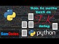 How to write text on Tkinter using Python