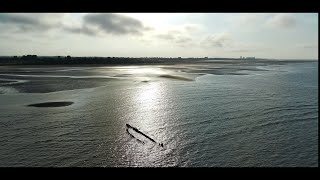 FIMI X8SE 2022 Cleethorpes Beach, Shipwreck and Boating Lake at sunset..