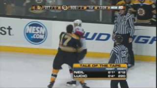 Chris Neil vs Milan Lucic Mar 12, 2009