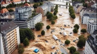 A few minutes ago in Poland!! Historic flood, Bielsko-Biala sank in 2 hours, cars were submerged