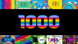 Numbers 1 to 1000 | Números de 1 a 1000 fontes coloridas | 1000 seconds 16:40 Minutes | 1から1000までの数字