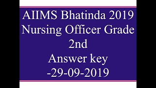 AIIMS Bhatinda Exam 29-09.2019 Answer Key || 100 Questions || AIIMS solved question paper