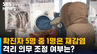 확진 5명 중 1명은 재감염…확진자 격리 의무 조정 여부는? / SBS