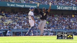 PIT@LAD: Alvarez opens the scoring with a single