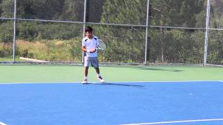 Adrian practicing for the Ottawa Tennis Tournament