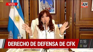 Así Cristina Fernández se defendió ante la fiscalía I A24