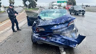 CHOQUE TOTAL DEL TESLA CON UN SEMIRREMOLQUE