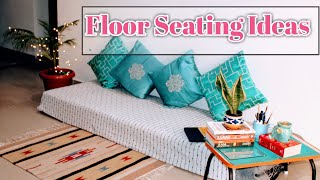 Floor Seating Ideas | बिना सोफा सजाएं लिविंग रूम | Rental \u0026 Budget Friendly Home Decor 2020