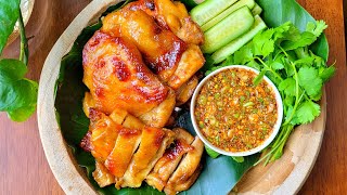 Roast chicken thighs with tamarind - wasabi sauce