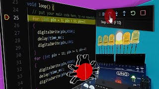 DEBUGGER Debug Code on Arduino UNO (NO HARDWARE) with PlatformIO AVR-STUB and Visual Studio Code