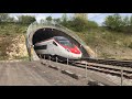 AWESOME HIGH SPEED RAIL TUNNEL LOTS OF FAST TRAINS AND BEAUTIFUL SOUND Switzerland trainspotting