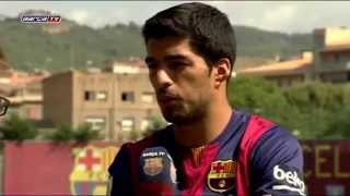 Luis Suárez first Training and Interview at Barcelona