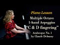 How to Play Major Arpeggios (C G F D A E B F#): “C & D fingering;” Demo Debussy Arabesque No.1