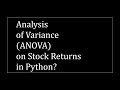 Analysis of Variance (ANOVA) in Python
