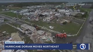 VIDEO: Dorian turns northeastward