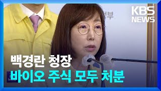 백경란, 바이오 주식 ‘전량 처분’…‘직무 관련성 심사’ 회피? / KBS  2022.08.31.