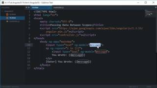 AngularJS Tutorial 19 Passing Data Between Different Scopes