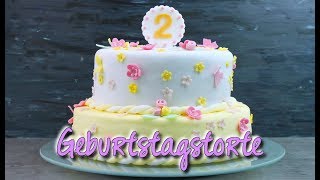 ZWEISTÖCKIGE GEBURTSTAGSTORTE BACKEN [mit Fondant] | Torten selber machen | Tauftorte