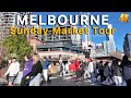 Melbourne Australia Sunday Market Tour in Winter 2024 | Queen Victoria Market