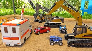 포크레인 중장비 자동차 장난감 구출놀이 Excavator Helps Car Toy Rescue