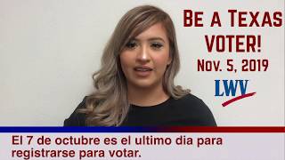 7 de octubre es el ultimo dia para registrarse para votar en las elecciones del 5 de noviembre