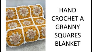 HAND CROCHET A CHUNKY BLANKET/GRANNY SQUARE BLANKET