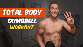 Beginner Total Body Workout at Home with Dumbbells (3/3) | GamerBody