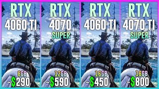 RTX 4060 TI vs RTX 4070 SUPER vs RTX 4060 TI 16GB vs RTX 4070 TI SUPER - Test in 20 Games