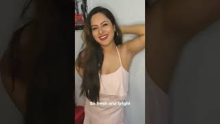 Pooja banerjee showing the use of roll on | armpit | actress armpit