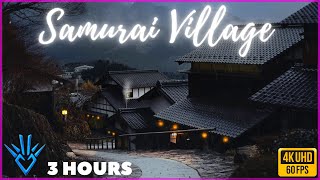 SAMURAI VILLAGE  - 3 HOURS  - JAPANESE MUSIC - LAST SAMURAI RAIN MEDITATION - ASMR - 4K -