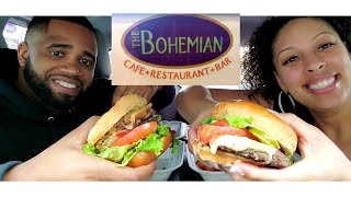 Monster Bohemia Burger and Fresh Made Chickpea Burger from The Bohemian Cafe. Was it good? Mukbang