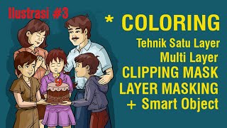 COLORING PHOTOSHOP Single #Multilayer #clippingmask #masking - Cara MENGGAMBAR ILUSTRASI Digital #3