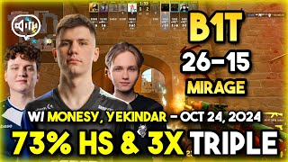 b1t 26-15 w/ m0NESY, YEKINDAR on Mirage - 73% HS \u0026 3X TRIPLE - FACEIT 3900ELO - Oct 24, 2024