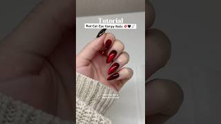 RED CAT-EYE VAMPY GLASS NAILS?! 💋🖤⛓️‍💥 EASY BEGINNER TUTORIAL