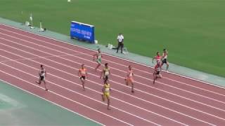 全中陸上2019大阪、男子200ｍ予選2組。中山智貴選手が21.81で1着。