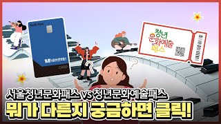 서울청년문화패스 vs 청년문화예술패스 차이 알려드림!