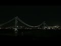 【明石海峡大橋】 　 夜景　 本州と淡路島を結ぶ　 淡路島側　 兵庫県　 イルミネーション　 全長3 911m　 世界最長の吊り橋　 ライトアップは時期によってデザインが変わる　 神戸屈指夜景スポット