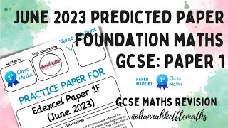 GCSE Maths Predicted Paper Edexcel Foundation Non-Calculator 19th May 2023 | GCSE Maths Revision