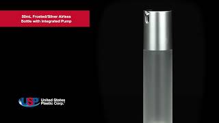 50mL Frosted/Silver Airless Bottle with Integrated Pump | U.S. Plastic Corporation®