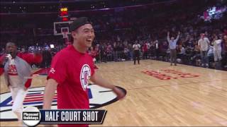 Fan Makes Halfcourt Shot at a Clippers Game | 4/10/17