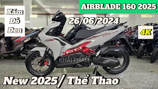 Review Honda AIRBLADE 160 2025 phiên bản Thể Thao Xám Đỏ Đen + giá bán 26/06/24.Khải Phạm #ab160 #ab