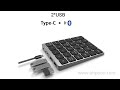 Aluminum Wired USB Number Pad & Bluetooth 28 Keys Numeric keypad with 2 USB HUB Ports